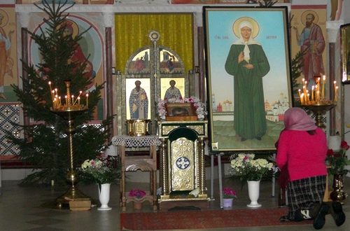 Икона с частицей мощей Святой Блаженной Матроны Московской в лиозненском храме